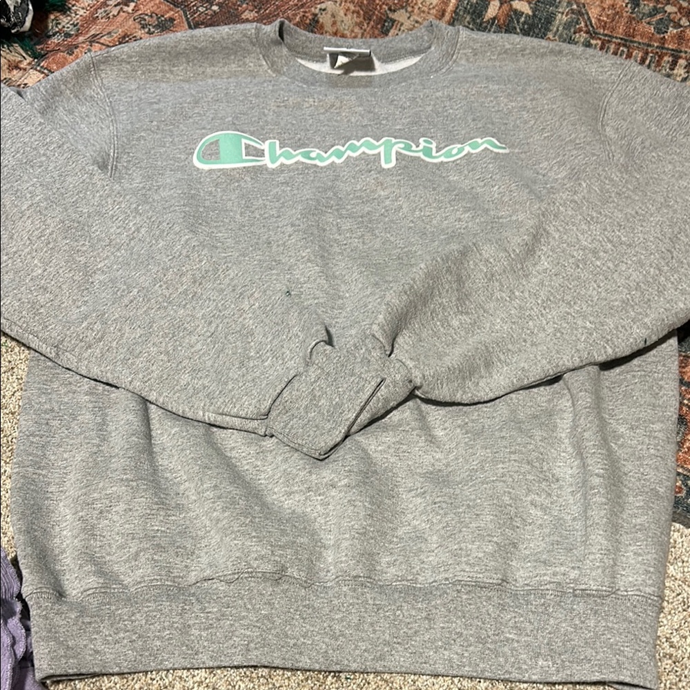 Champion Gray Crewneck Sweater Classic Design